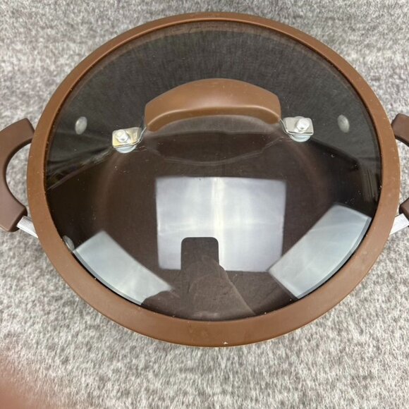 ✅Cooks Essentials 5qt Stock/Sauce-pot Strainer Lid NSF Certified Nonstick Brown - Picture 12 of 14